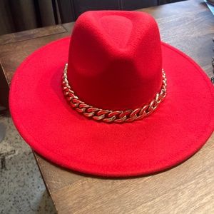 Red  felt hat